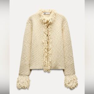 NWT ZARA fringe knit cardigan